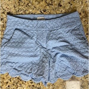 Crown and Ivy scalloped shorts. Size 2. Light blue color.